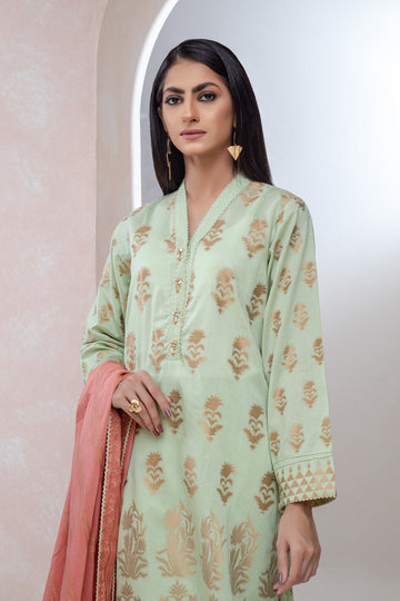 Bonanza Satrangi Green Zari Jacquard Suit Jss223p02 Eid Pret 2022 Online Shopping